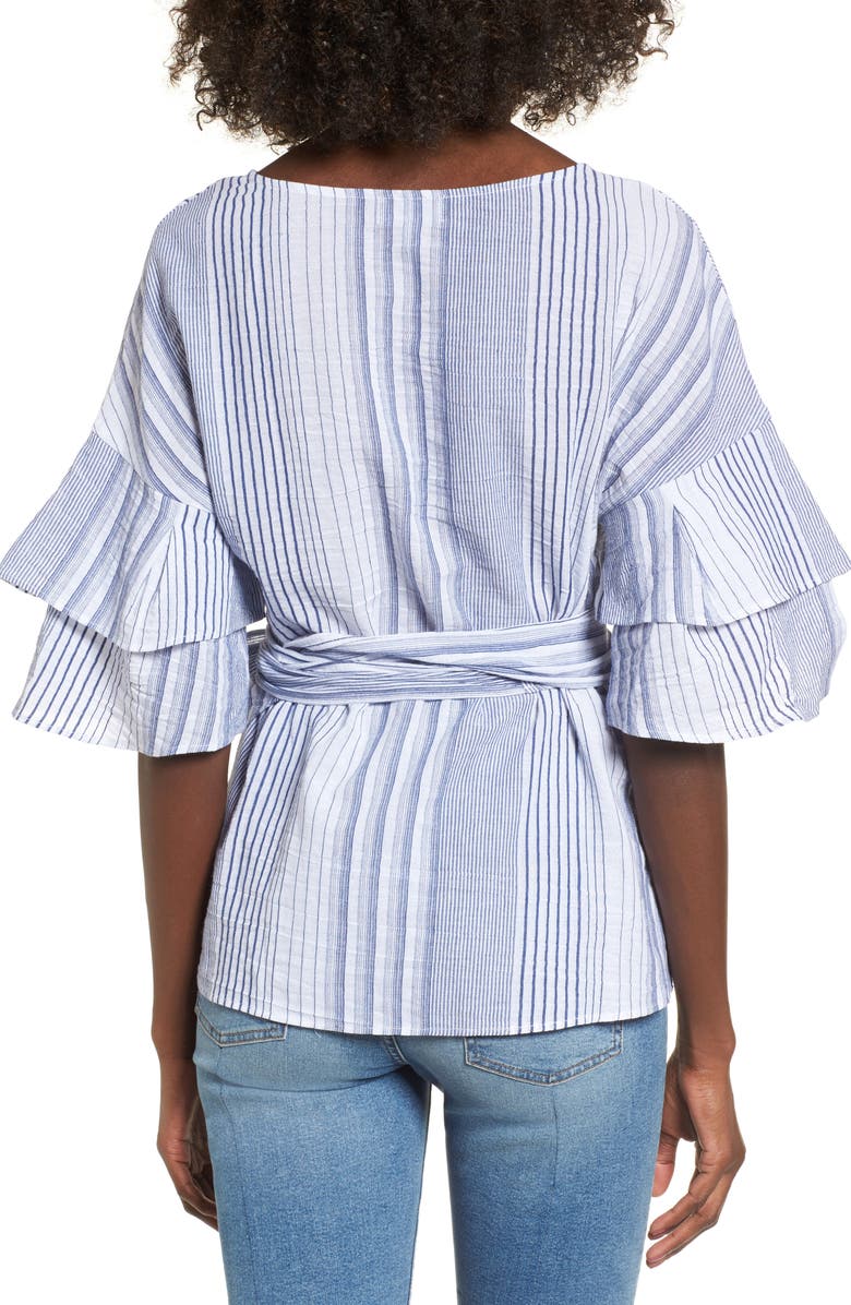 Socialite Tier Sleeve Wrap Top, Alternate, color, 