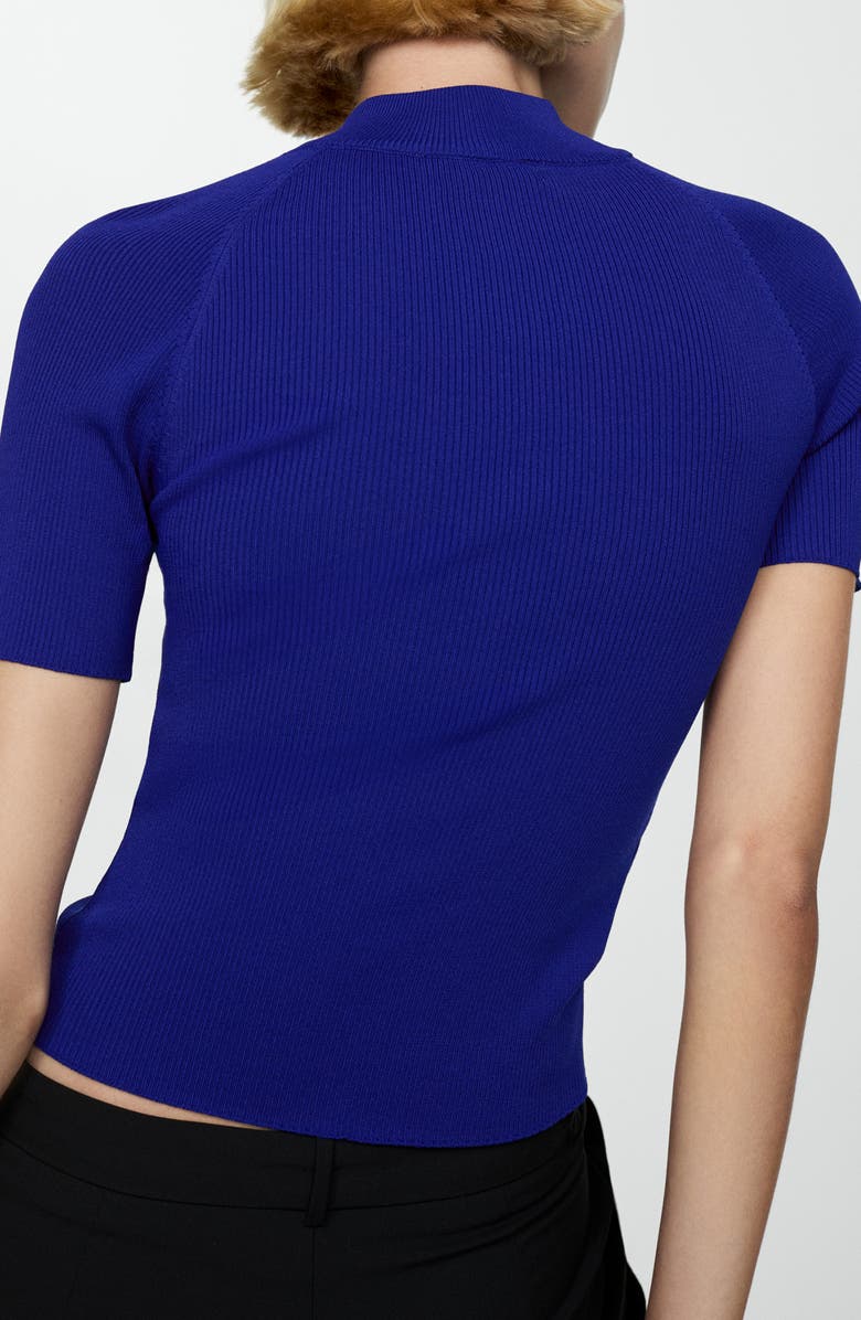 MANGO Short Sleeve Half Zip Sweater, Alternate, color, 