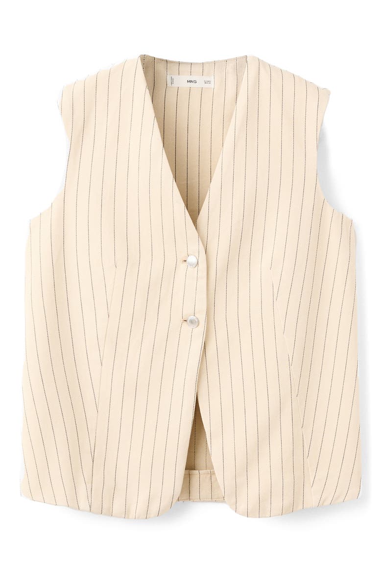 Pinstripe Suit Vest, Alternate, color, VANILLA