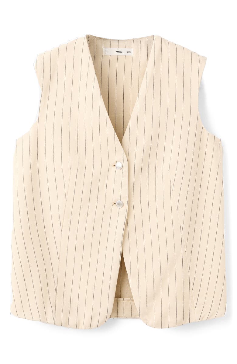 MANGO Pinstripe Suit Vest, Alternate, color, Vanilla