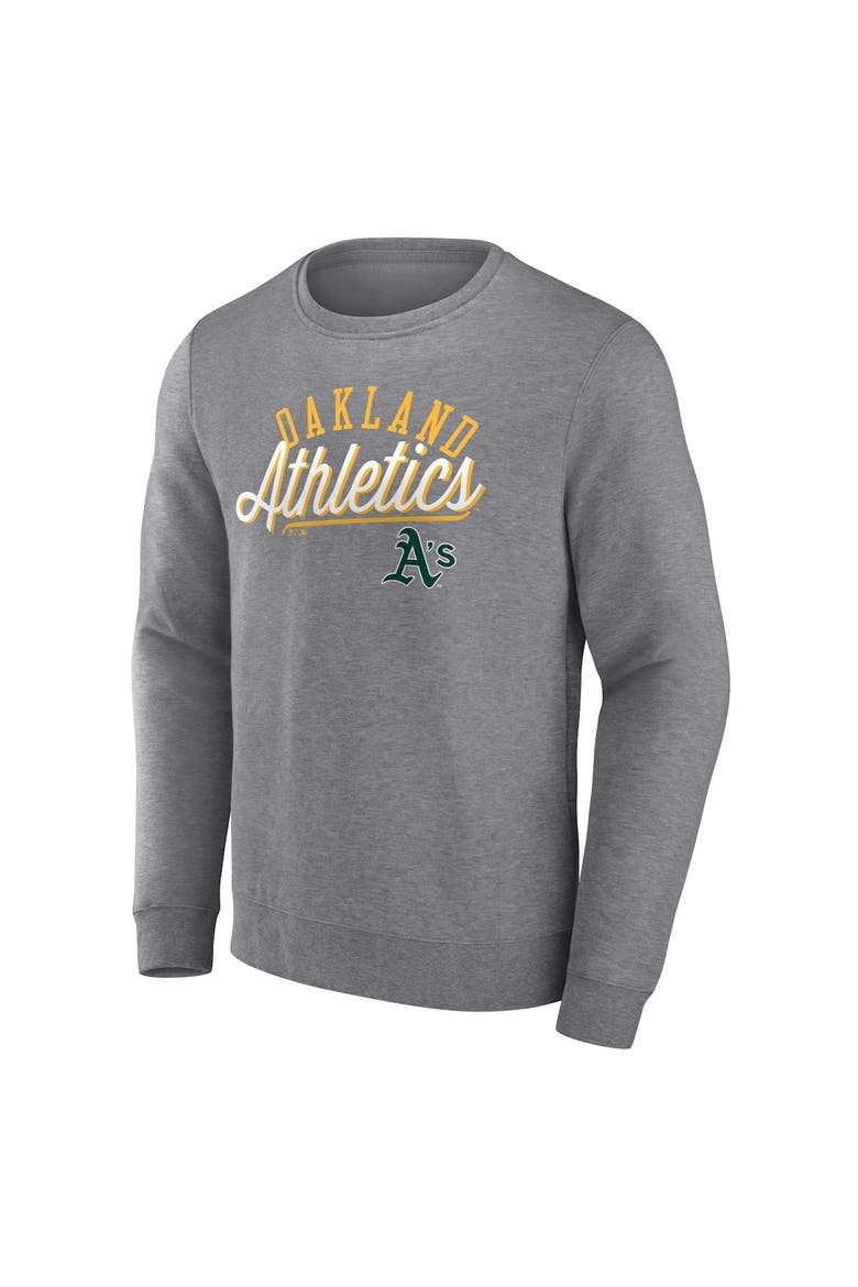 Men's Fanatics Branded Heather Gray Oakland Athletics Simplicity Pullover Sweatshirt, Alternate, color, Heather Gray