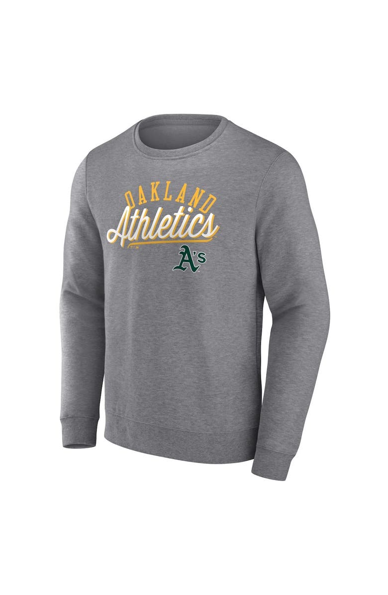 FANATICS Men's Fanatics Branded Heather Gray Oakland Athletics Simplicity Pullover Sweatshirt, Alternate, color, Heather Gray