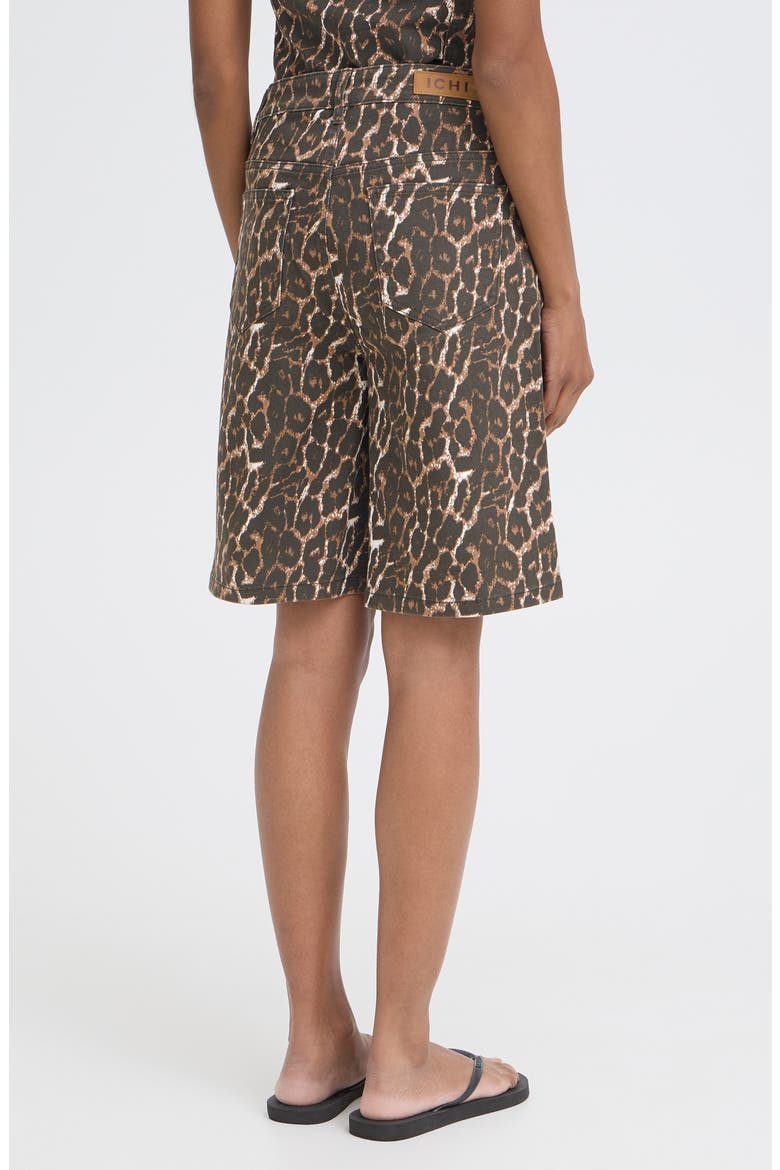 Leopard Print Denim Bermuda Shorts, Alternate, color, LEOPARD