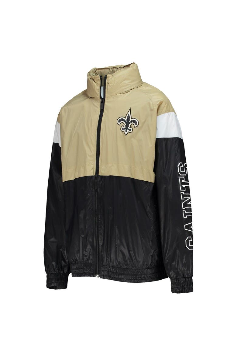 Youth Gold/Black New Orleans Saints Goal Line Stance Full-Zip Hoodie Windbreaker, Alternate, color, Gold