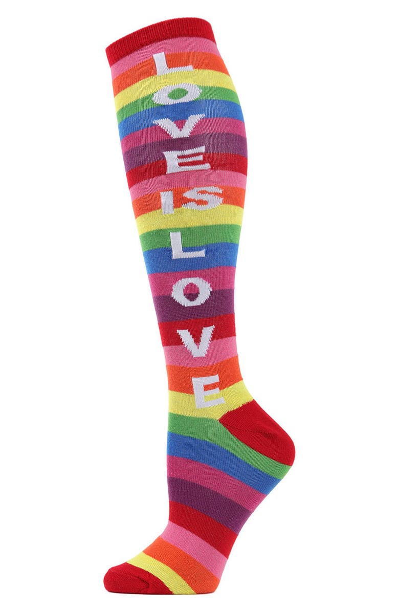 MeMoi Love Is Love Over the Knee Socks, Main, color, 