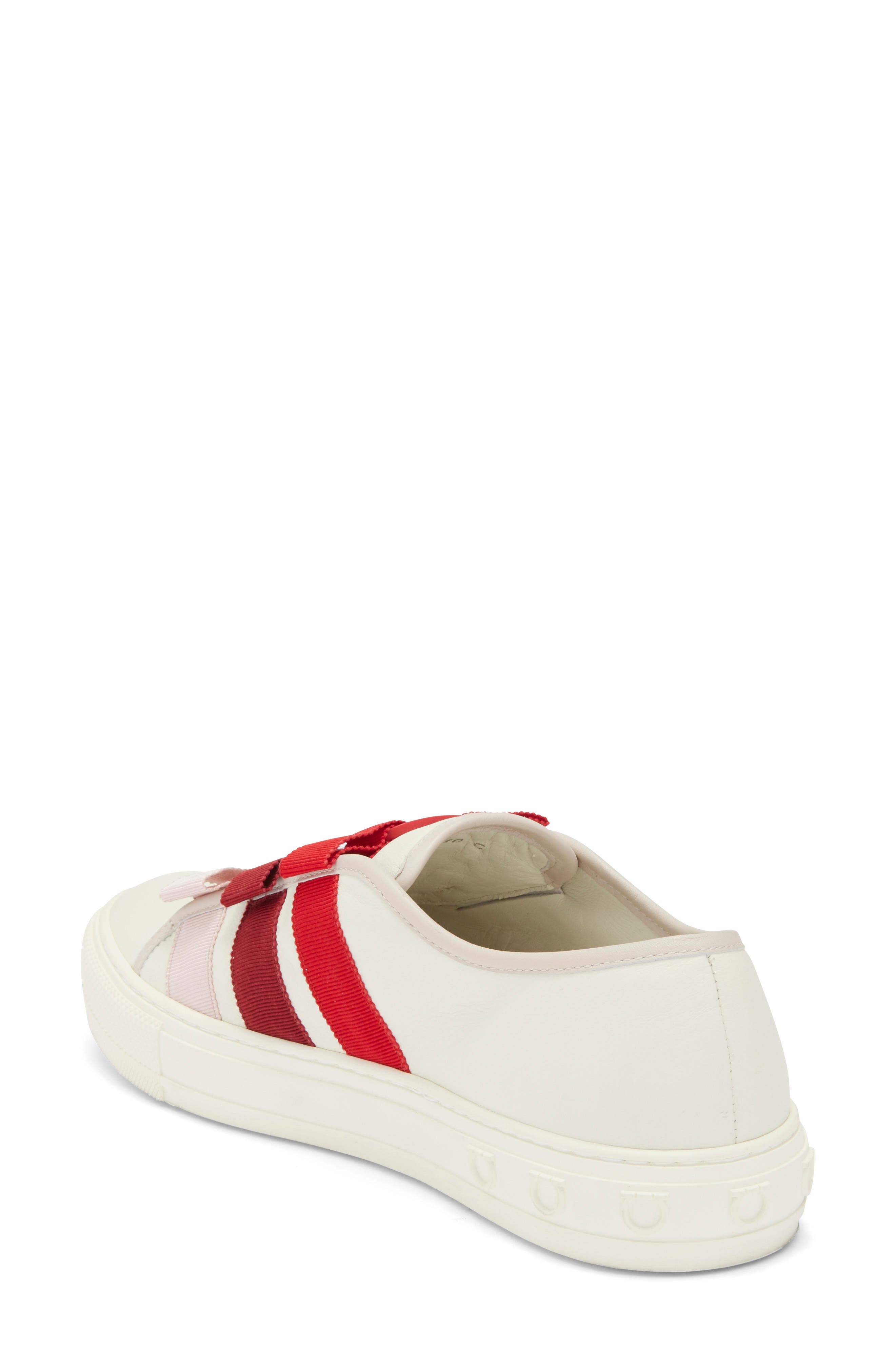 FERRAGAMO Bow Slip-On Sneaker, Alternate, color, White