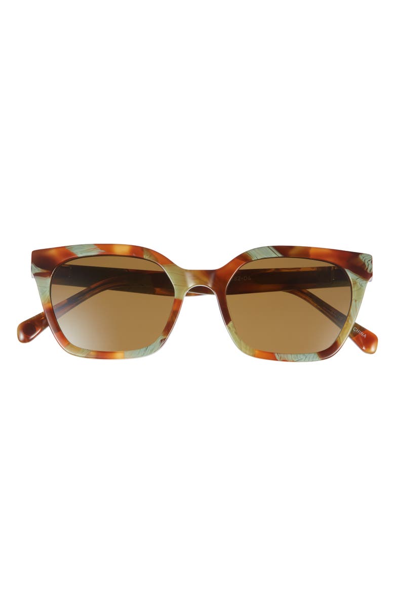 eyebobs Overlook 50mm Polarized Cat Eye Sunglasses, Main, color, Brown And Green Pattern