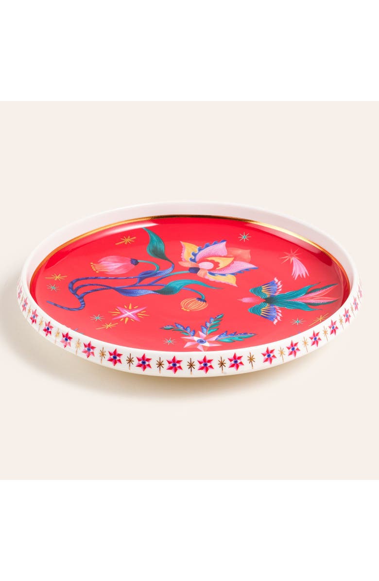 Zsa Zsa Zsu Shekou Porcelain Decorative Tray 10X10X1 In, Alternate, color, Red