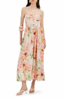 Lola Floral Strapless Corset Dress