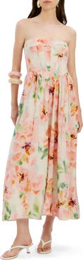 Bardot Lola Floral Strapless Corset Dress