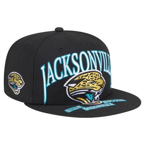 Men's New Era Black Jacksonville Jaguars Throwback Oversized 59FIFTY Fitted Hat