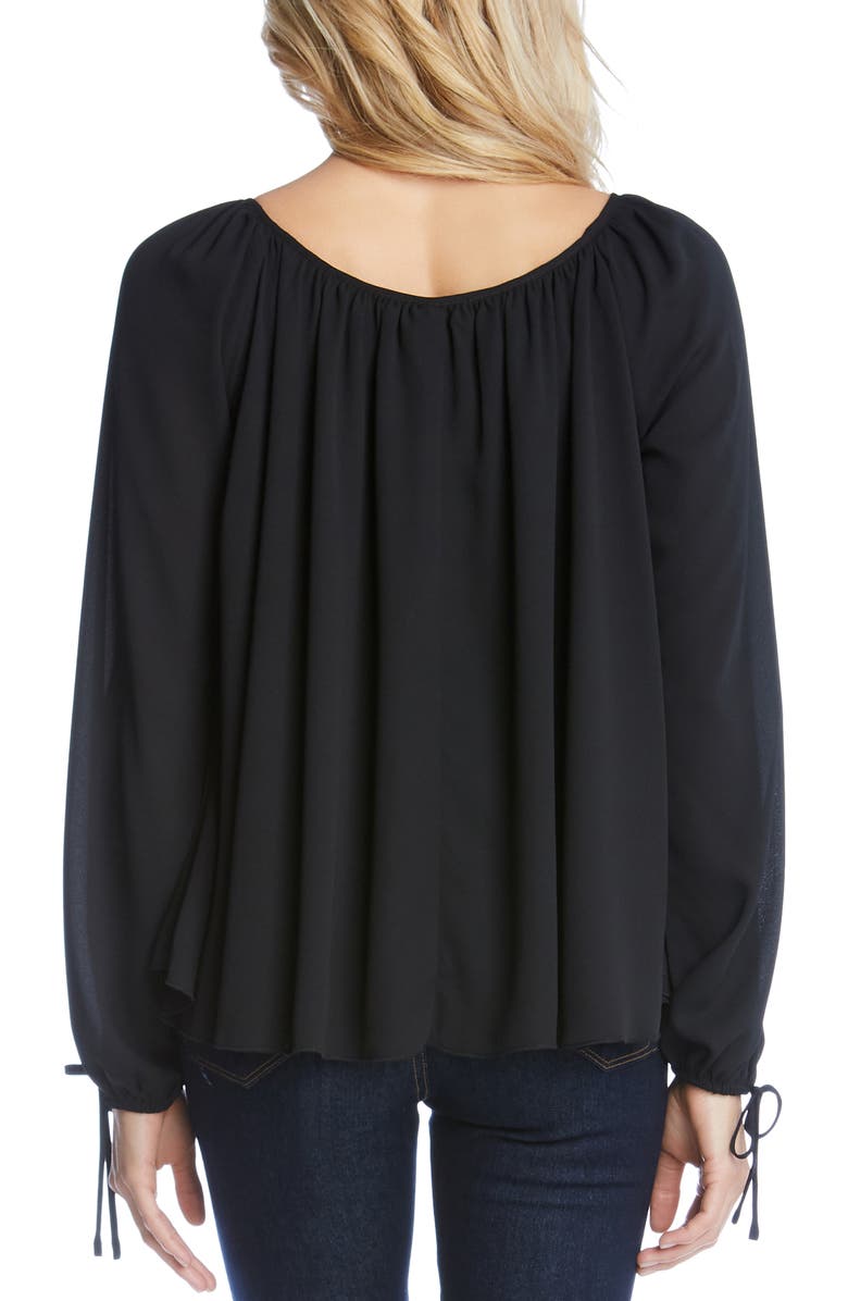 Karen Kane Tie Sleeve Peasant Top, Alternate, color,