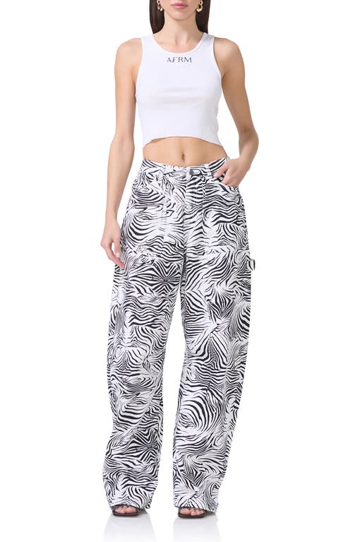 AFRM AFRM RHETT ZEBRA PRINT CARPENTER JEANS