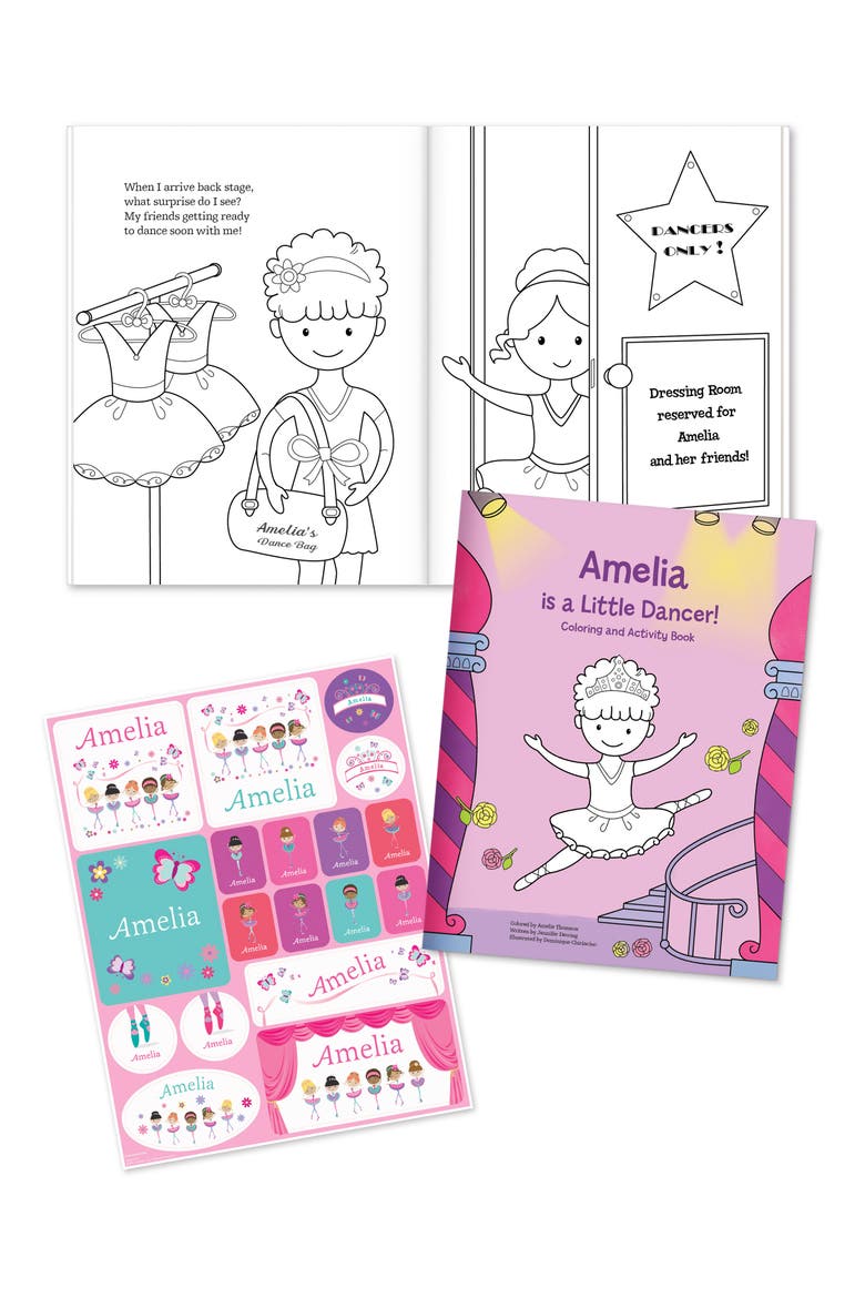 'My Little Dancer' Personalized Coloring Book & Stickers, Main, color, GIRL