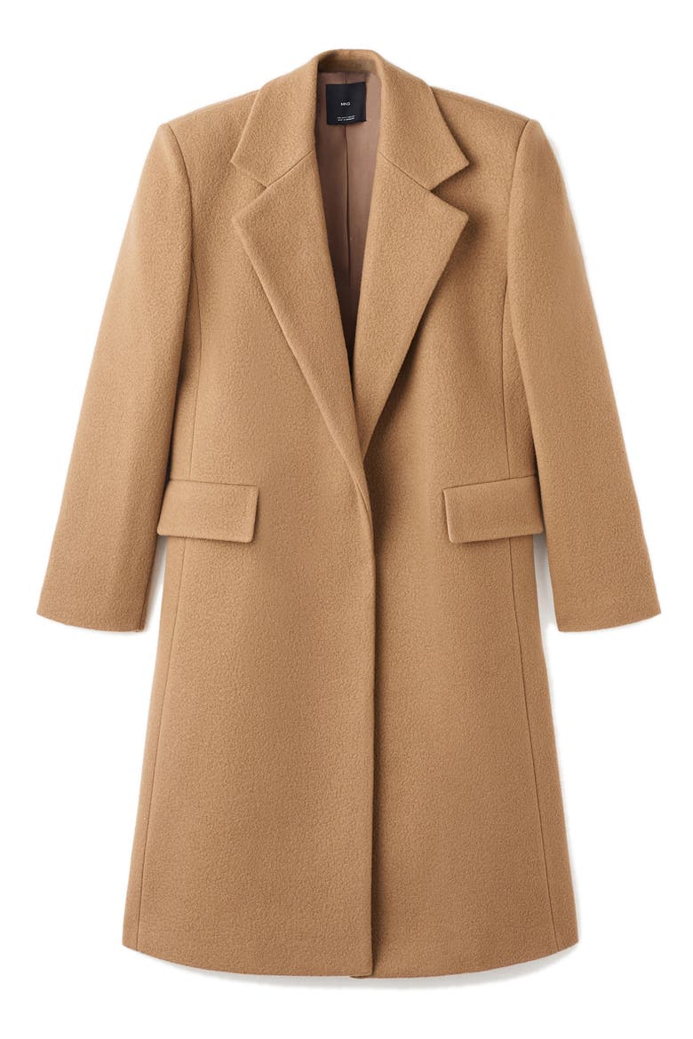 Selection Notched Lapel Wool Blend Coat, Alternate, color, MEDIUM BROWN