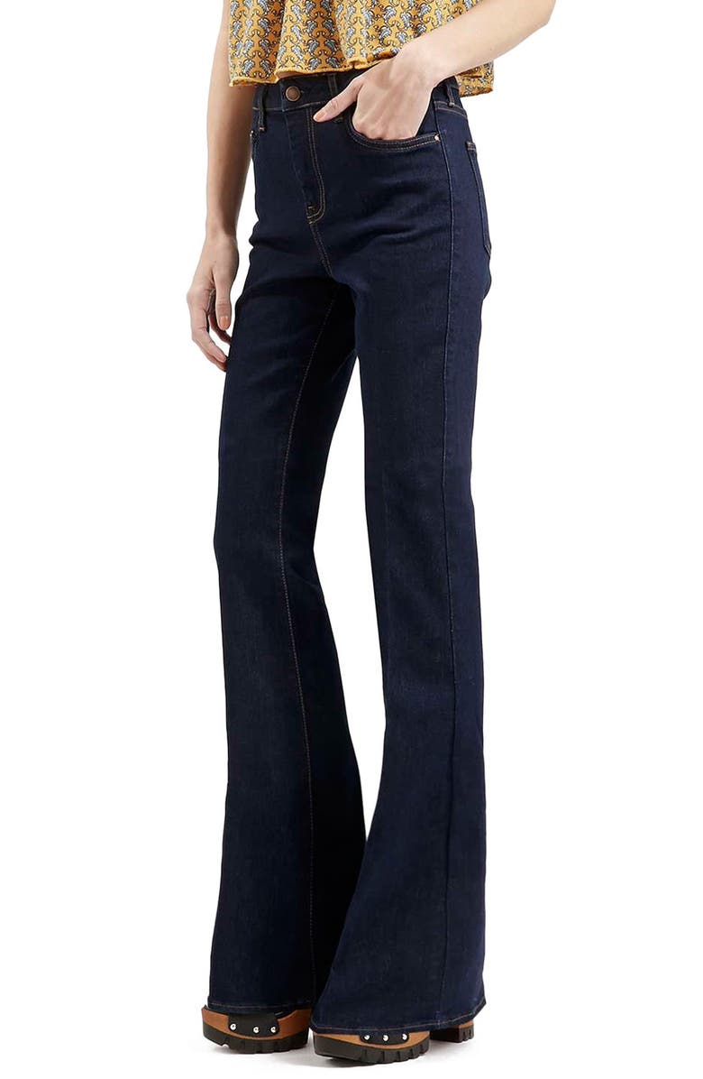 Topshop Moto Flare Jeans, Main, color,