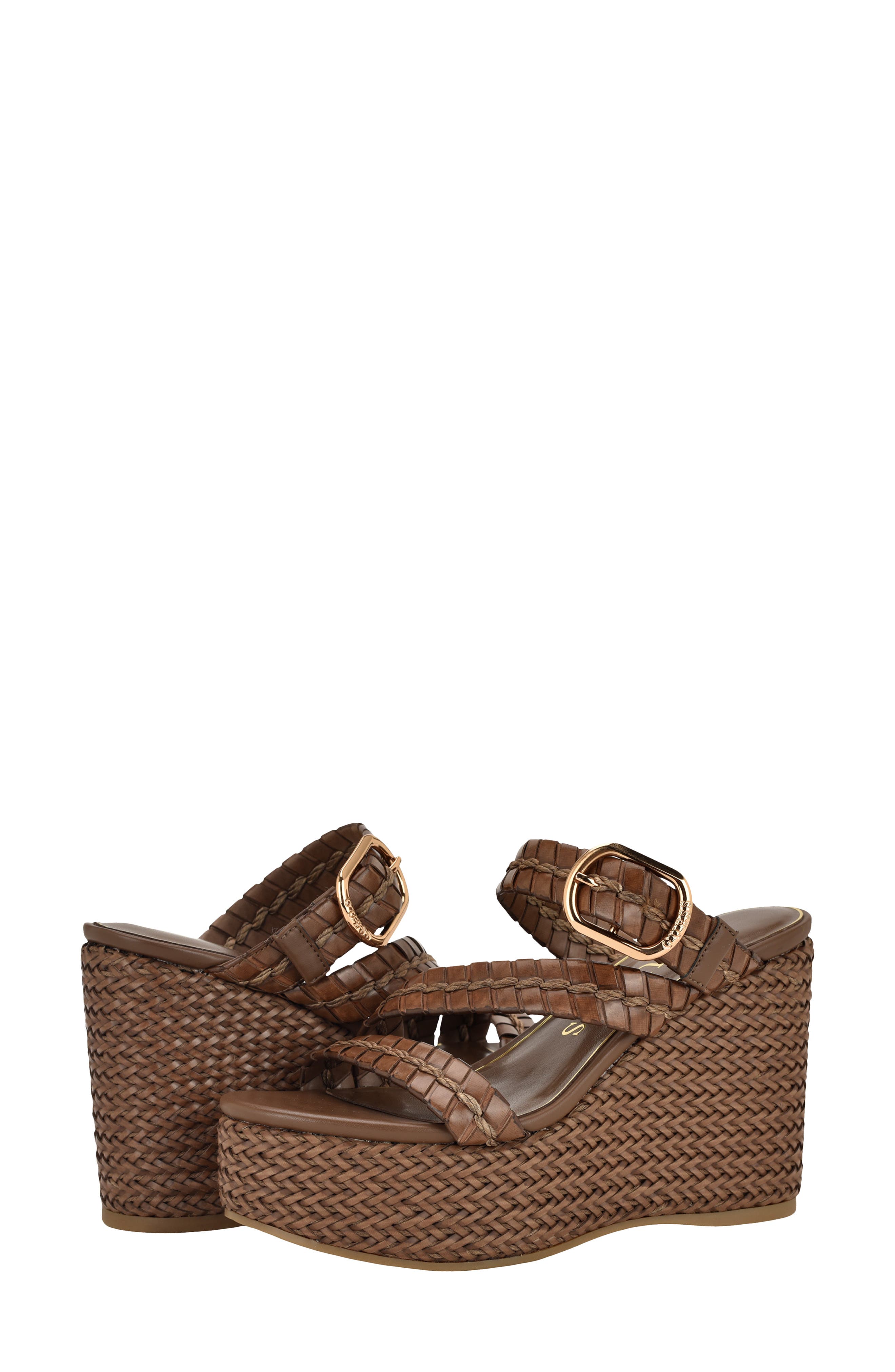 Evana Platform Wedge Sandal, Alternate, color, DARK BROWN 200