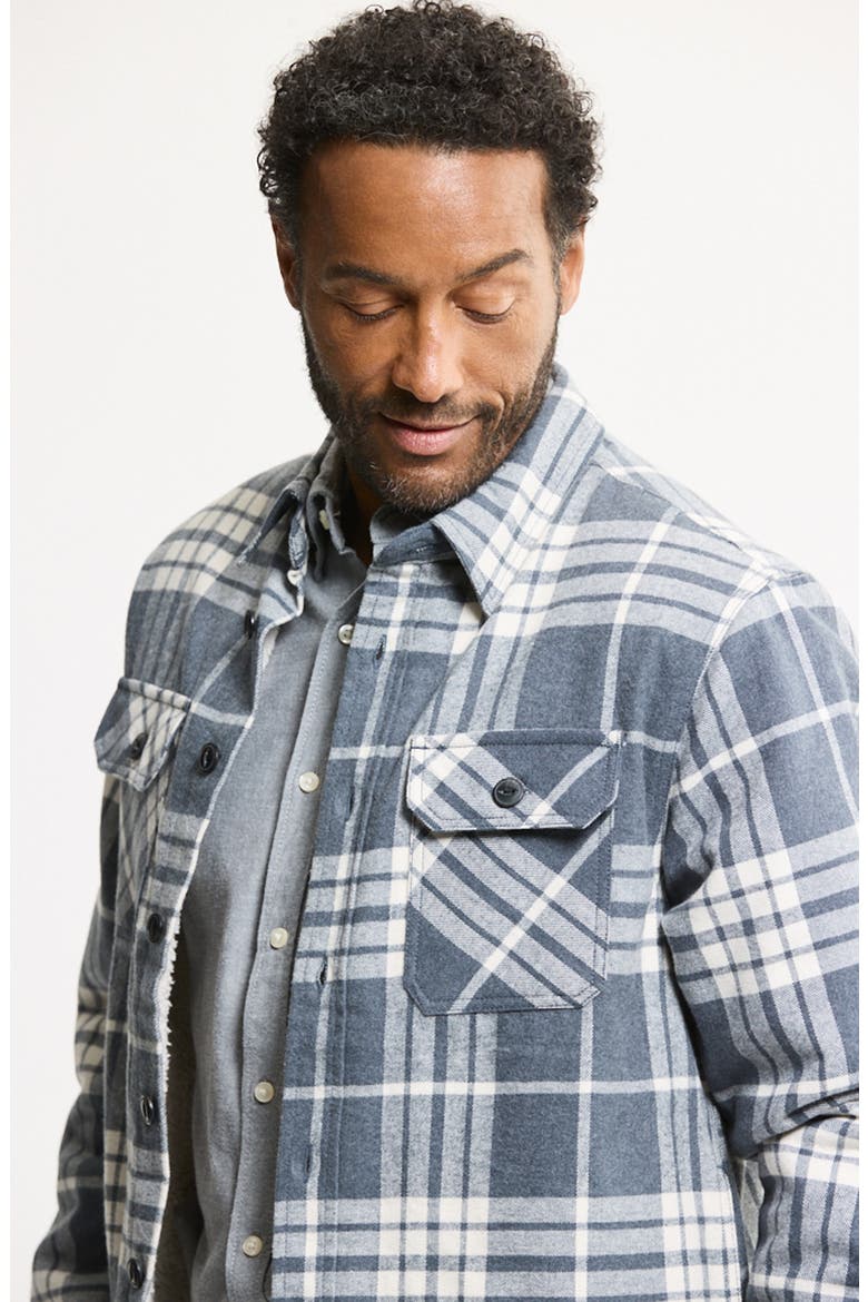 Faux Fur Lined Flannel Shirt Jacket, Alternate, color, PLAID GREY