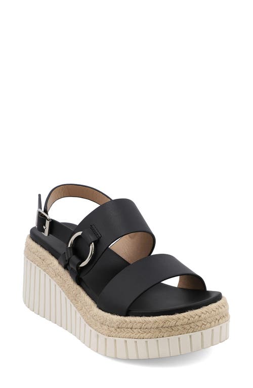 Shop Mia Yuna Espadrille Platform Wedge In Black