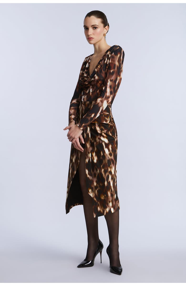 BCBGMAXAZRIA Printed Bodysuit, Alternate, color, Leopard Desert Palm Print