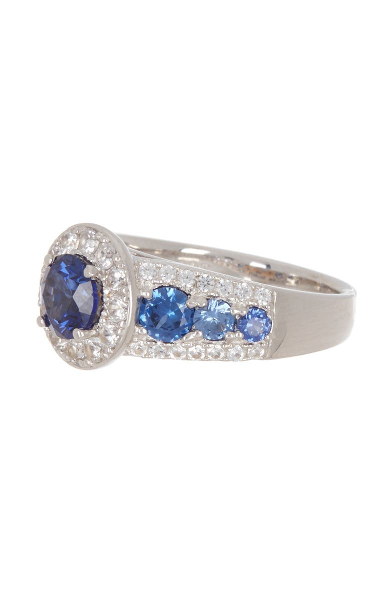 SUZY LEVIAN Sterling Silver Large Sapphire Halo Ring, Main, color, 