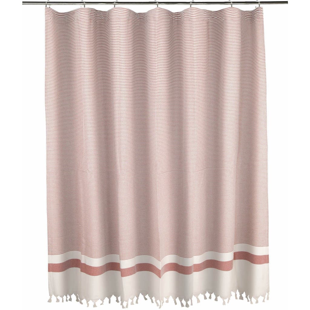Olive And Linen Olive & Linen Pixel Shower Curtain In Pink