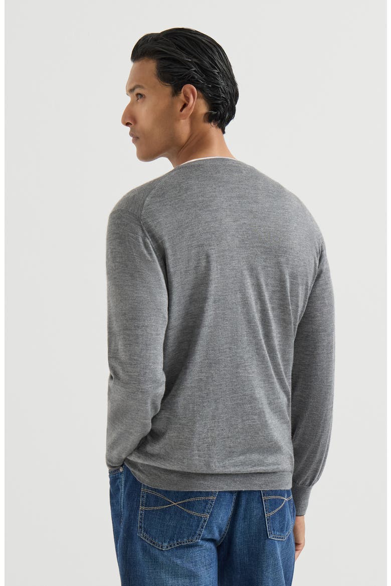 Cashmere and silk lightweight sweater, Alternate, color, Dark Grey