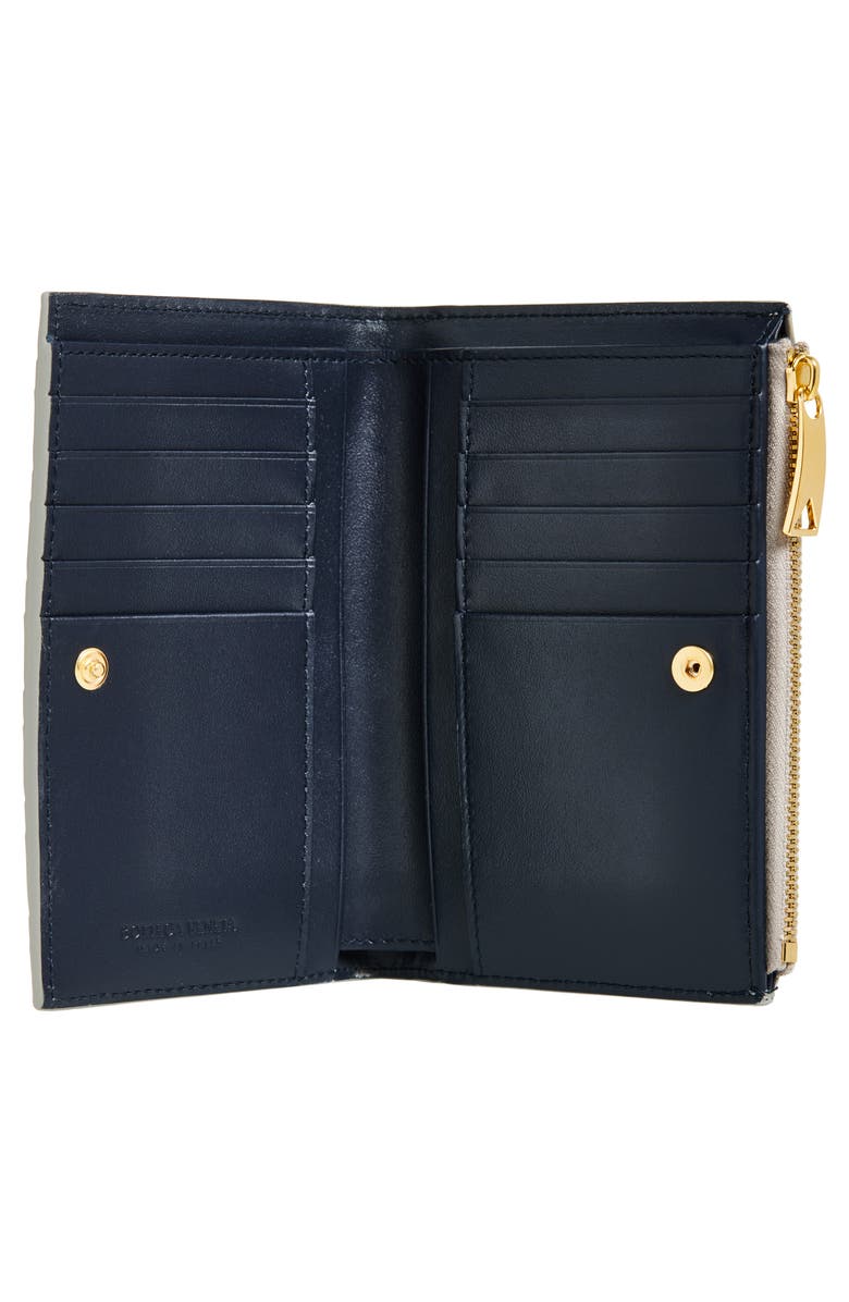 Bottega Veneta Medium Intrecciato Bi-Color Leather Bifold Wallet, Alternate, color, Sterling/ Space-Gold