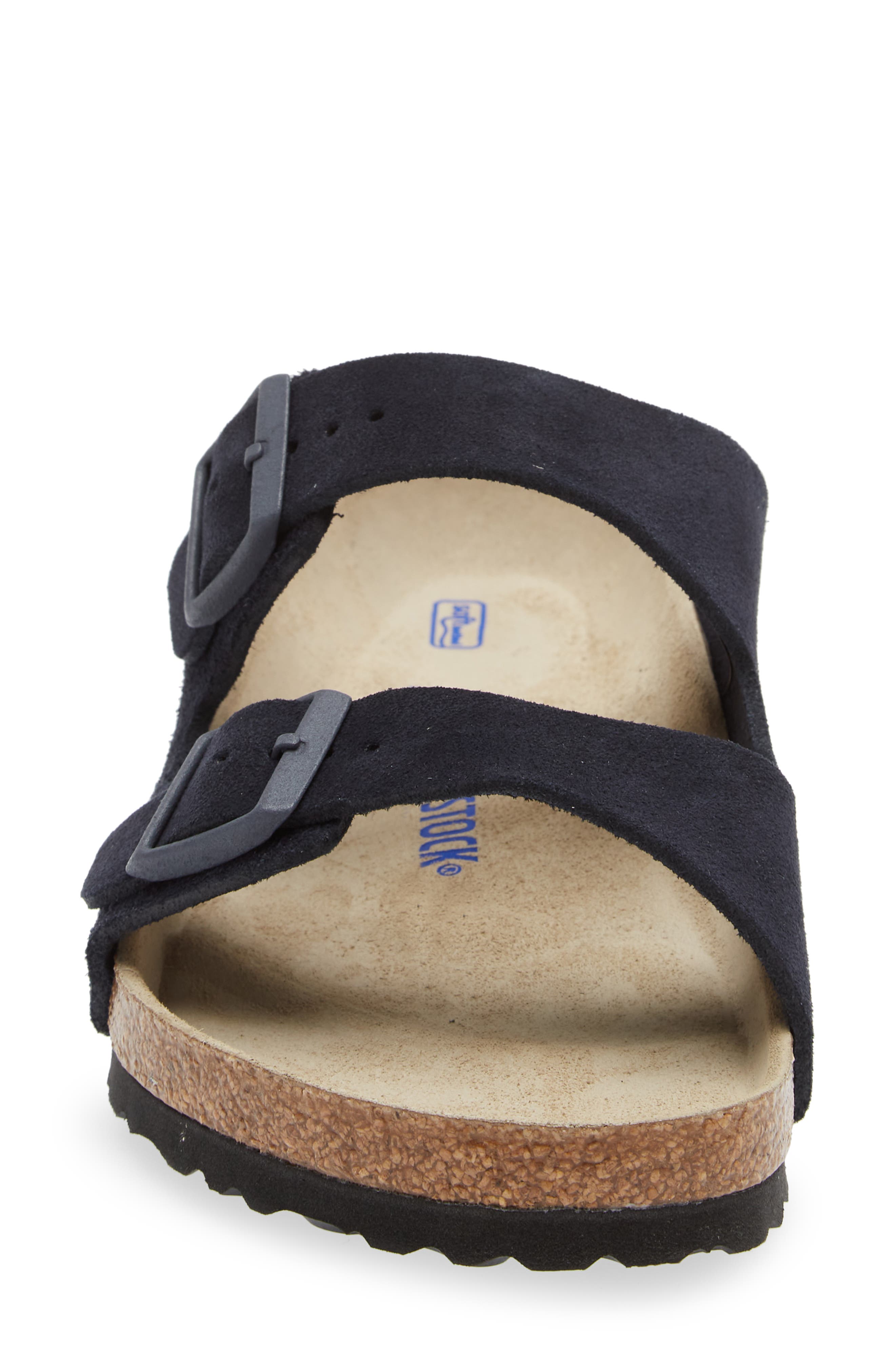 Birkenstock Arizona Soft Slide Sandal, Alternate, color, Midnight Suede