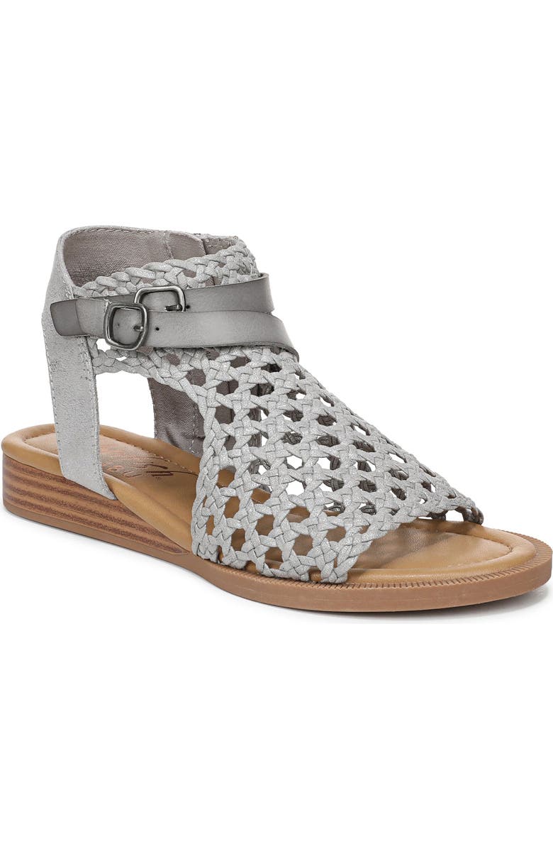 Blowfish Malibu Anuella Cage Sandal, Main, color, Silver Microsuede