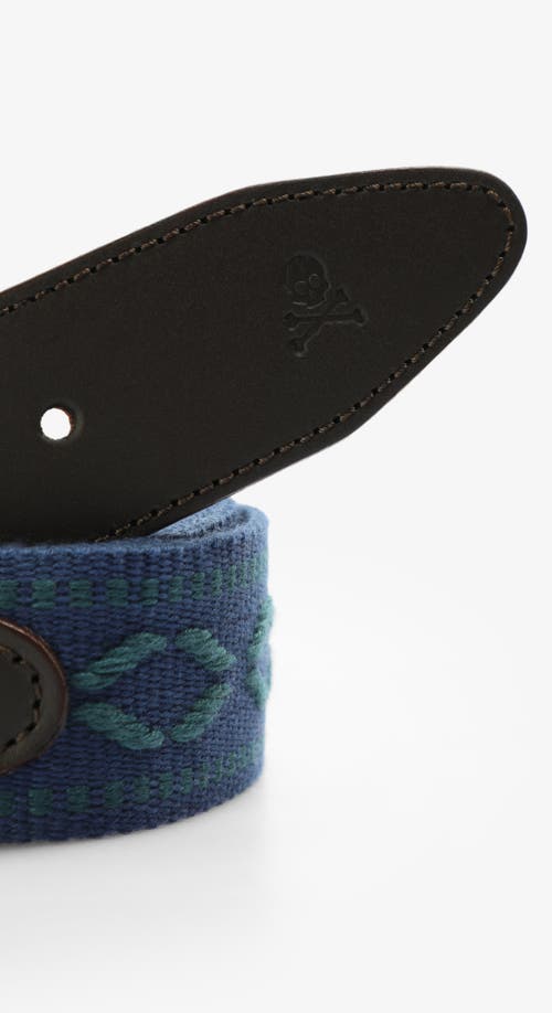Scalpers Geometric Print Belt In Blue
