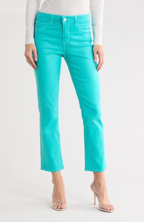Tati High Waist Coated Crop Micro Bootcut Jeans