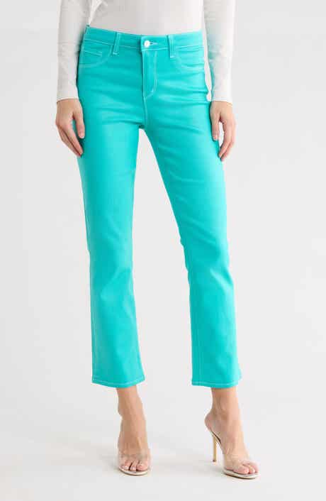 L'AGENCE Tati High Waist Coated Crop Micro Bootcut Jeans