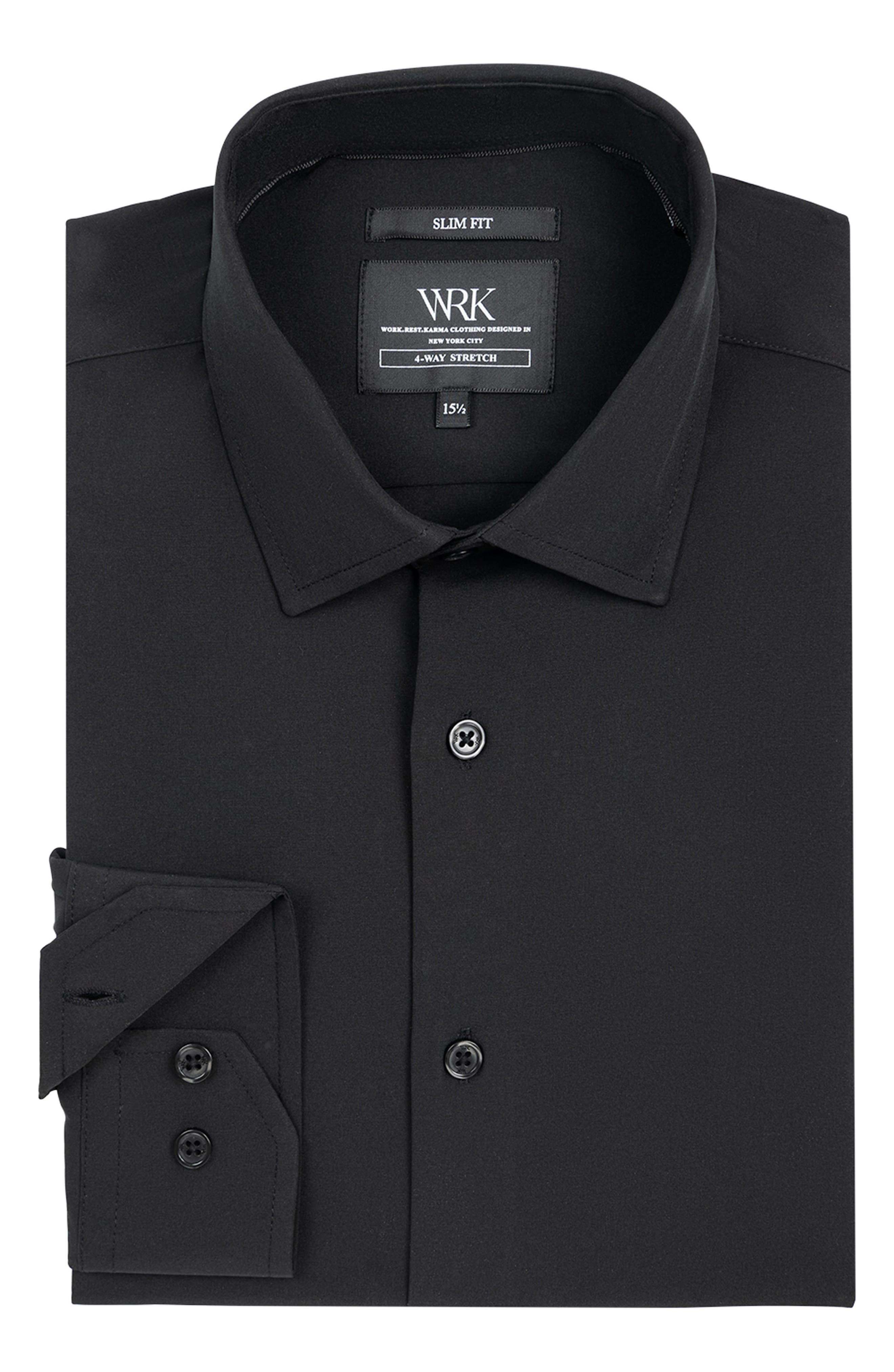 wrk dress shirts WRK Button Down Dress Shirt 4 Way Stretch Charcoal Gray Men's Size 18