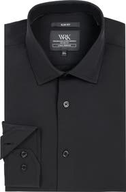 W.R.K Slim Fit Solid Black Performance Dress Shirt