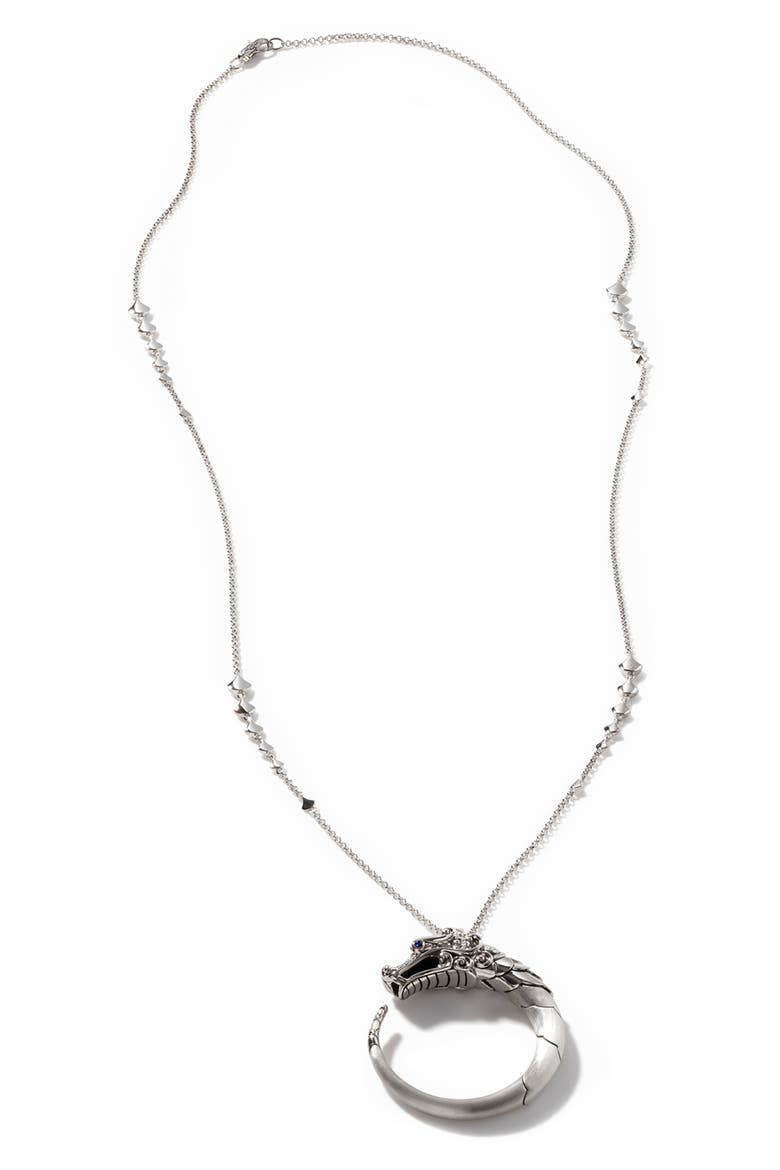 Legends Naga Long Pendant Necklace, Alternate, color, BLACK