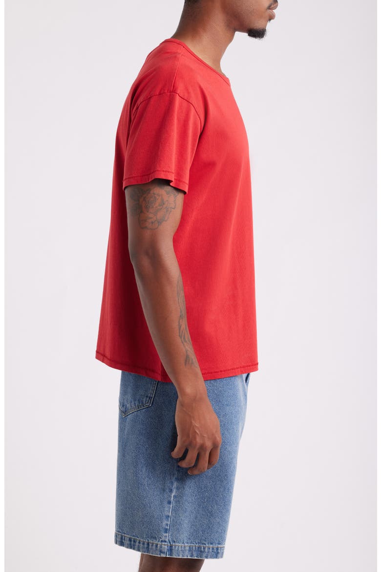 Crop Cotton T-Shirt, Alternate, color, RED