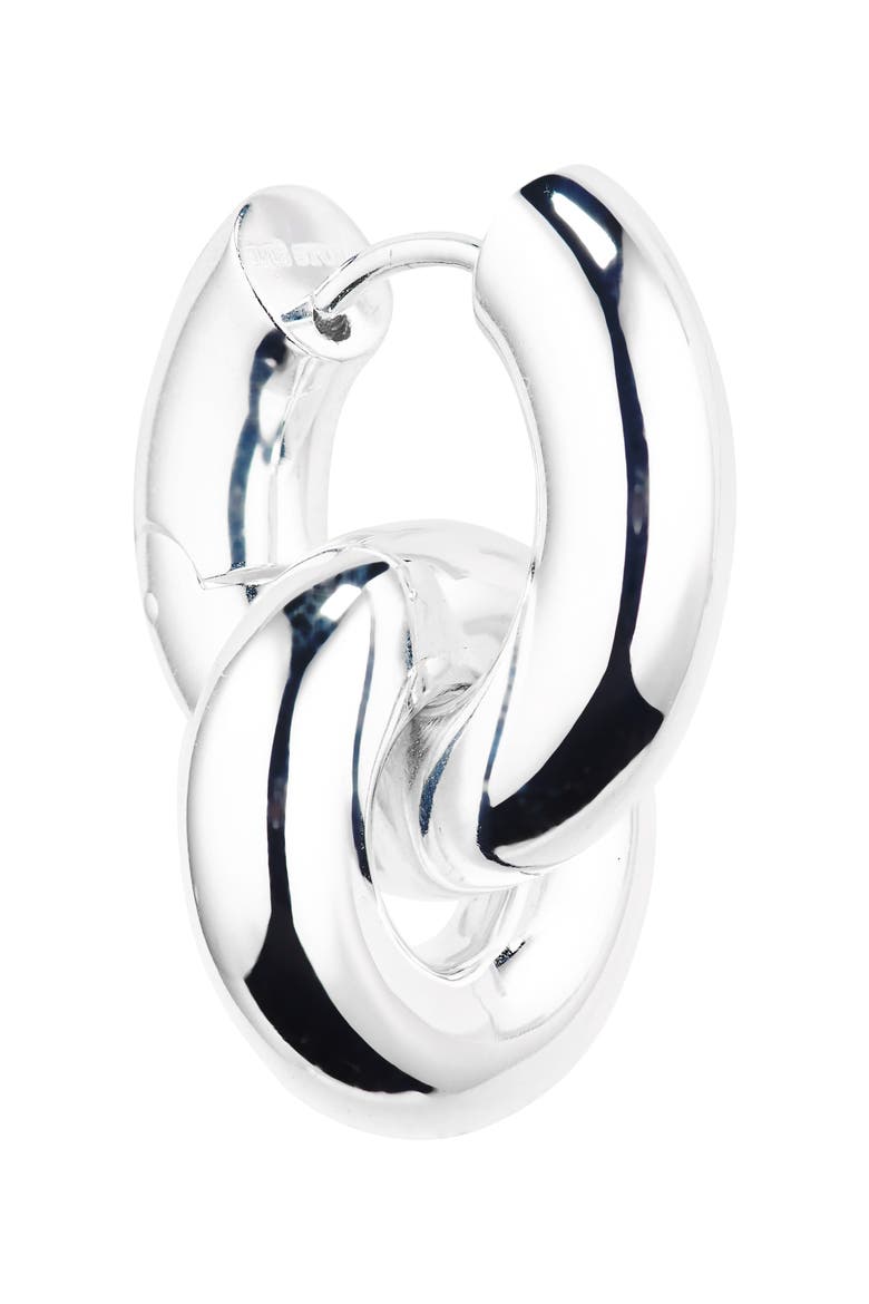 The Esther Huggie Hoop Earrings, Alternate, color, SILVER PLATING