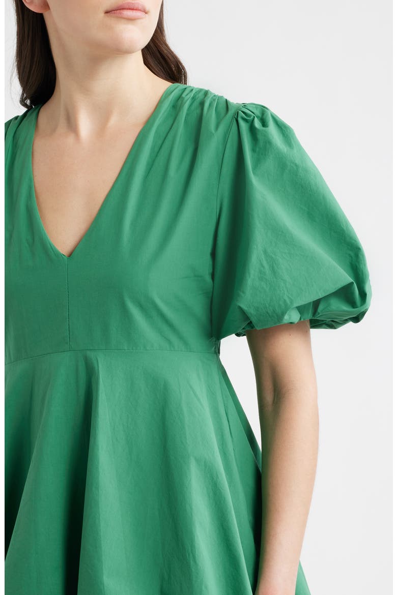 Palma Bubble Hem Cotton Poplin Dress, Alternate, color, GREEN