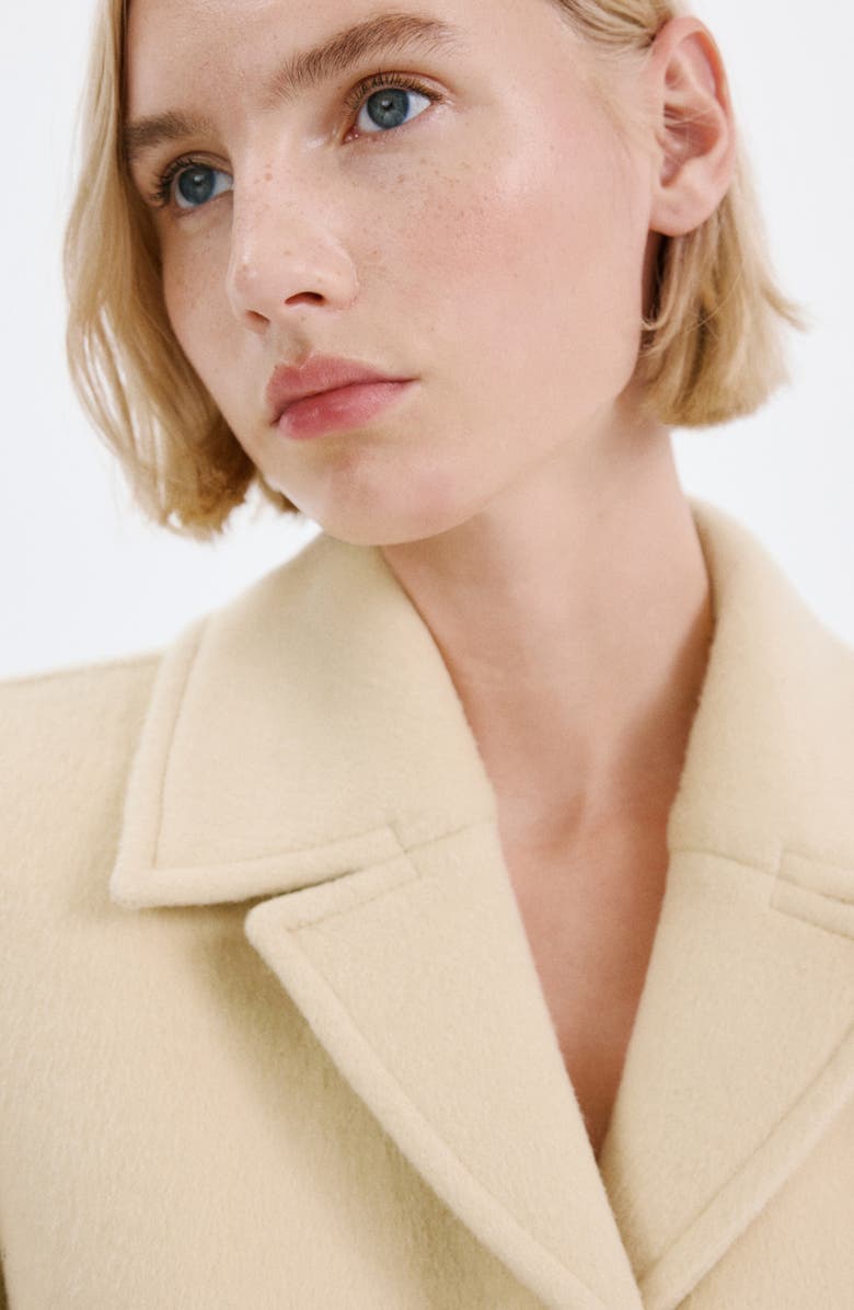 MANGO Wool Blend Coat, Alternate, color, Vanilla