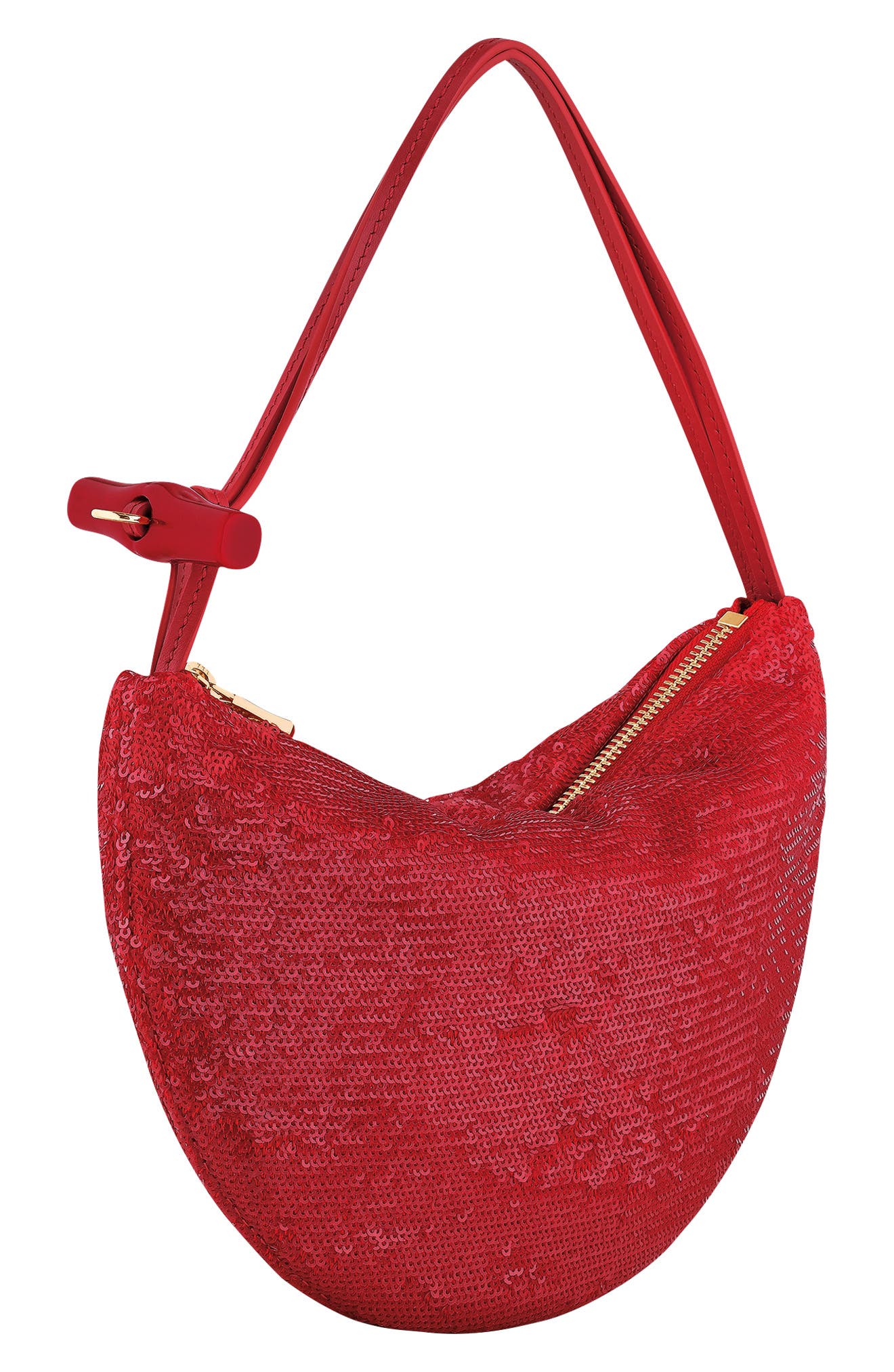 Longchamp Le Roseau Sparkling Wristlet Clutch, Alternate, color, Red