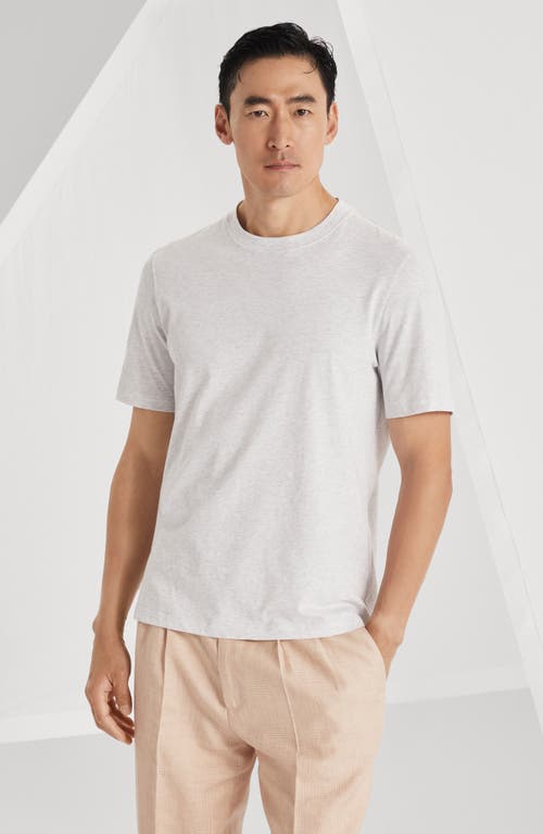 Brunello Cucinelli Crew-neck T-shirt In Pearl