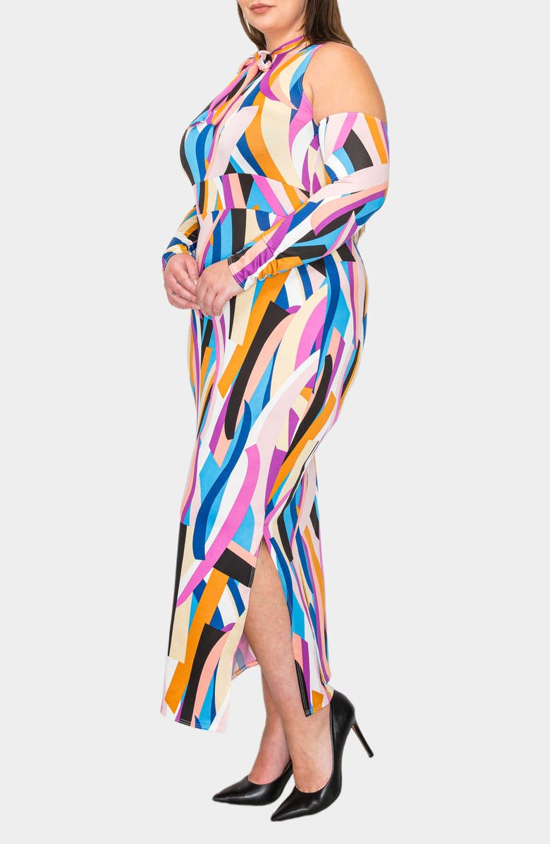 L I V D Electra Ribbon Cold Shoulder Body-Con Dress, Alternate, color, 