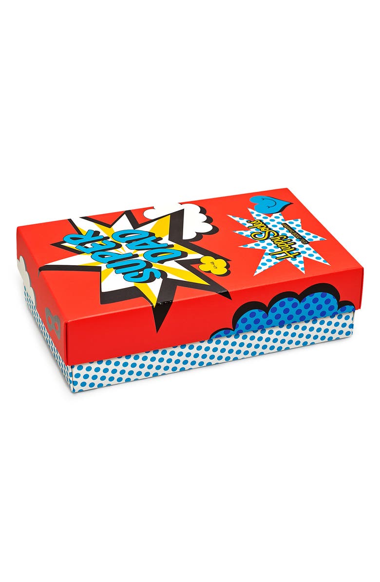 Happy Socks Assorted 3-Pack Crew Socks Gift Box, Alternate, color, Medium Multi