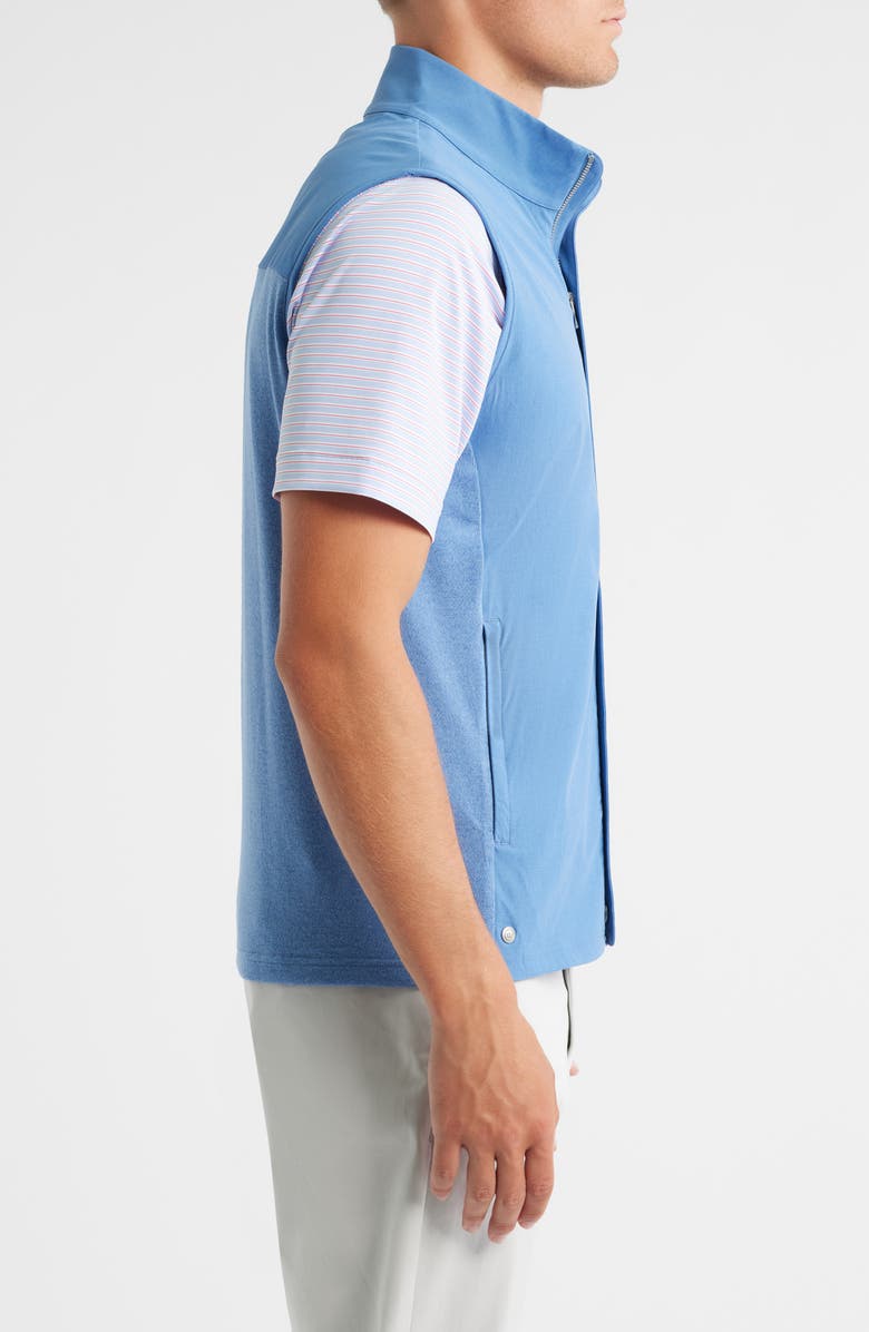 Peter Millar Crown Crafted Solstice Performance Hybrid Zip-Up Vest, Alternate, color, Lunar Blue