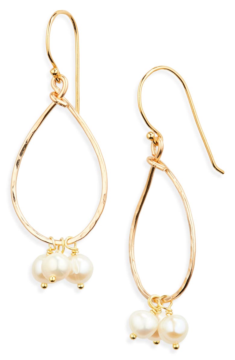 Kiara by Ki-Ele Kelsey Pearl Drop Earrings, Main, color, Gold