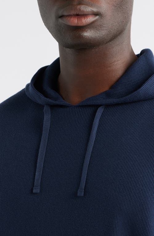 Nordstrom Cotton Blend Thermal Hoodie In Blue