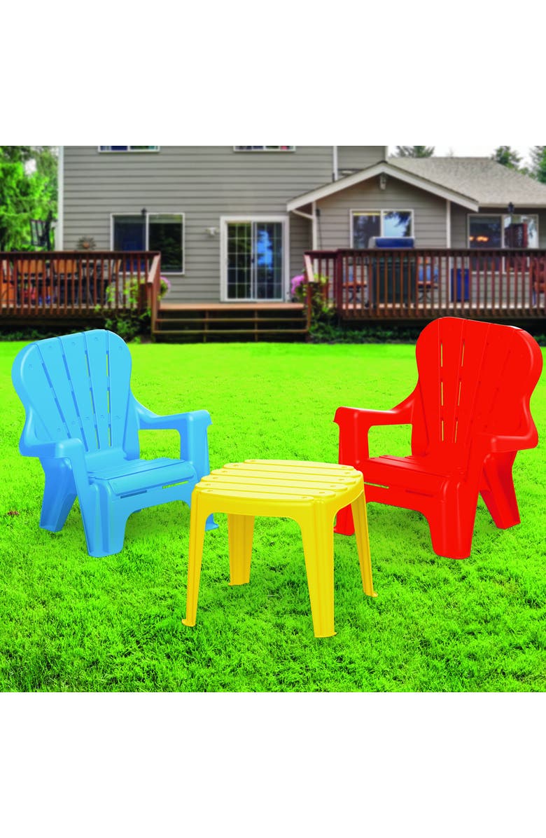 Dolu Childrens Plastic Table And Chairs Set, Alternate, color, Multicolored