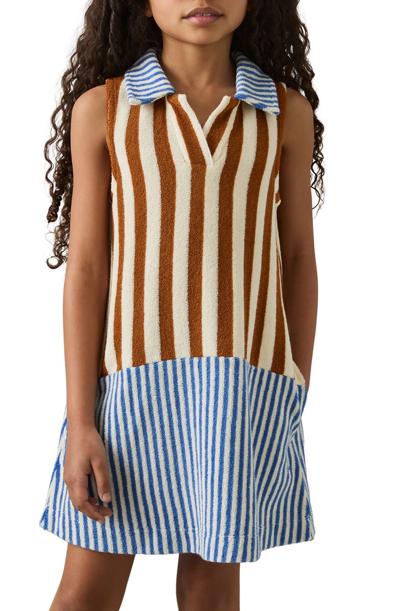 Reiss Kids' Felicia Terry Sleeveless Dress, Alternate, color, 