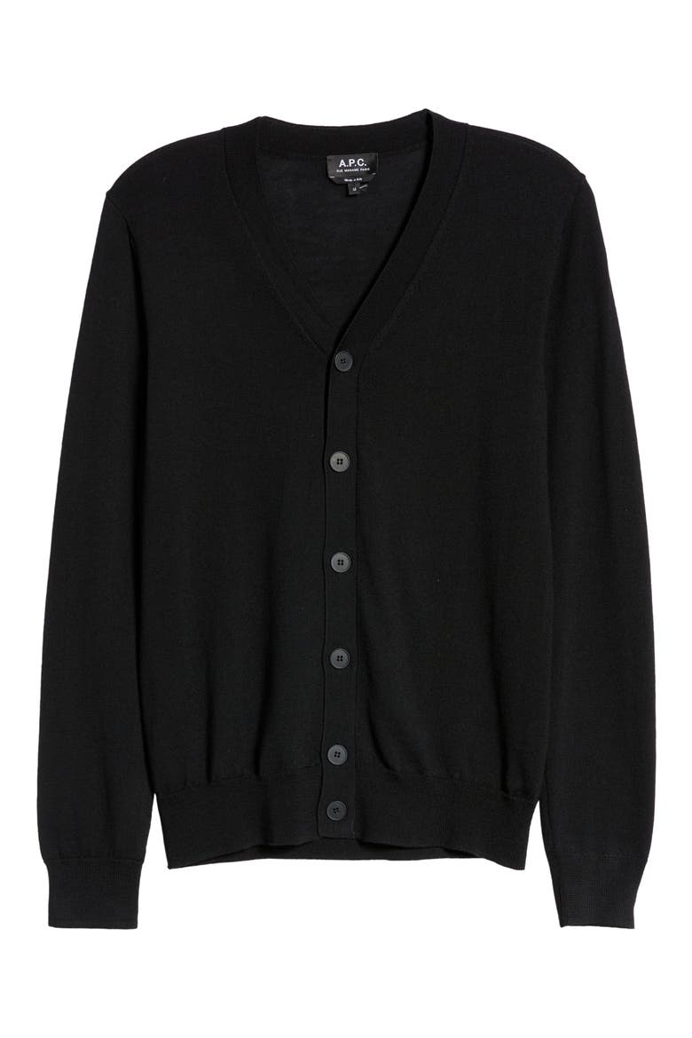 Samuel Merino Wool Cardigan, Alternate, color, NOIR